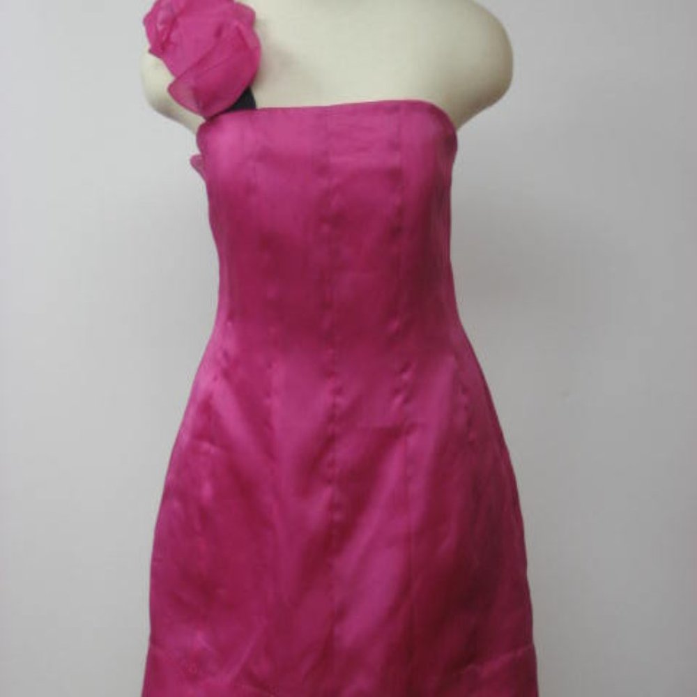 PHOEBE COUTURE Silk Strapless Mini Dress 12 $310